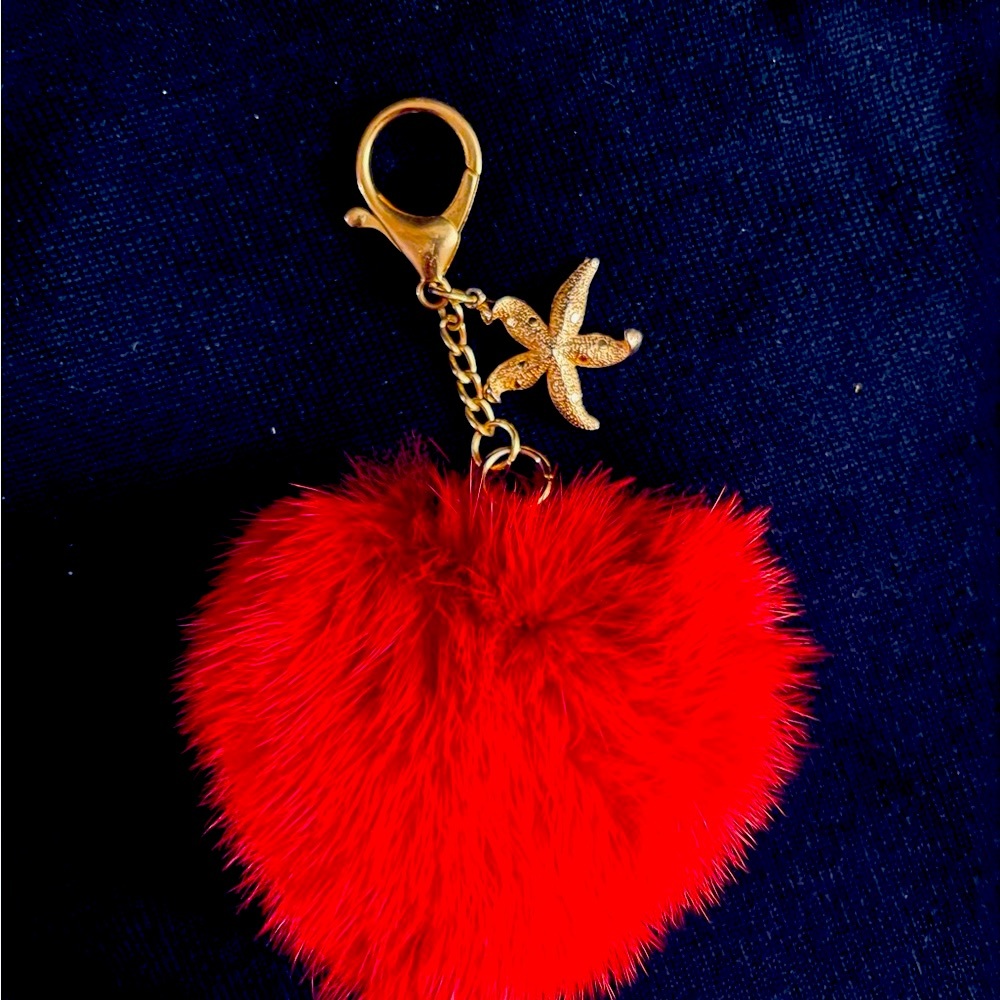 VALENTINES Custom made genuine mink ❤️ shaped keychain, purse or backpack charm.
